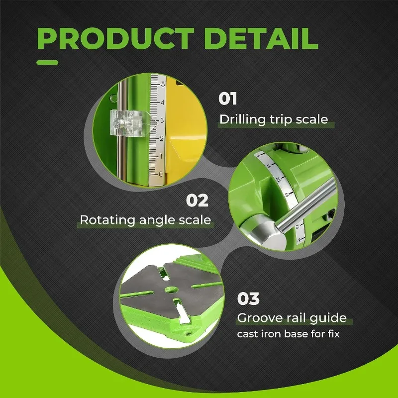 # 卓上ドリルスタンド。60mmの移動範囲を持ち、回転可能な - Drill Press のレビューと価格